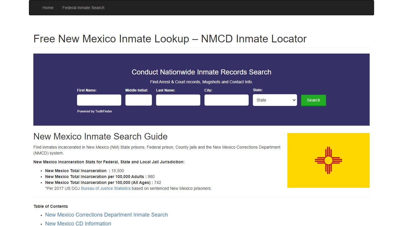 New Mexico Inmate Search - NM Department of Corrections ...